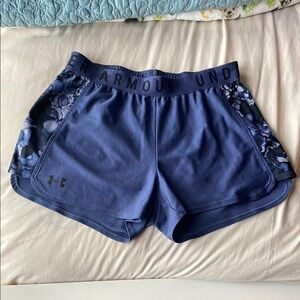 Under Armour Blue Athletic Shorts with Mesh Detail